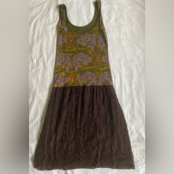 Custo Barcelona Green and Brown Sundress - Picture 3 of 8